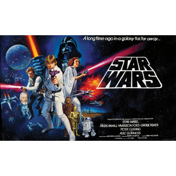 STAR WARS CLASSIC CHAIR RAIL PREPASTED MURAL 6' X 10.5' - ULTRA-STRIPPABLE