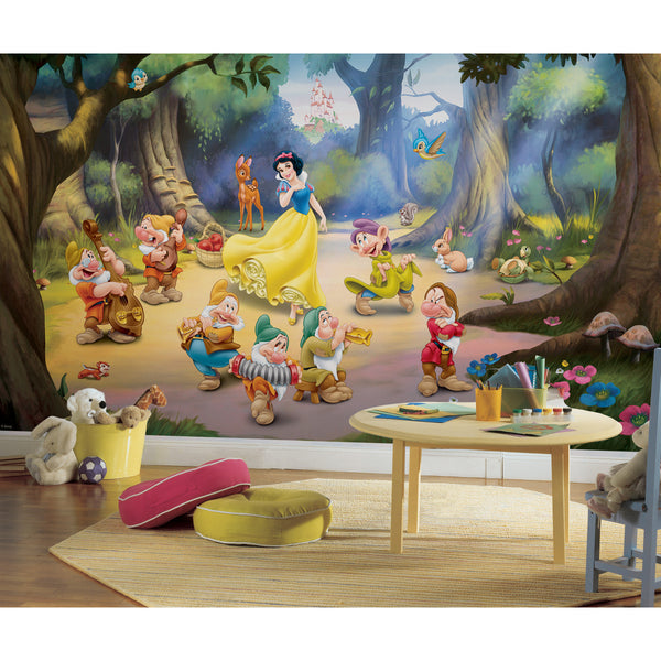 DISNEY PRINCESS - SNOW WHITE AND THE SEVEN DWARFS MURAL 6' X 10.5' - ULTRA-STRIPPABLE