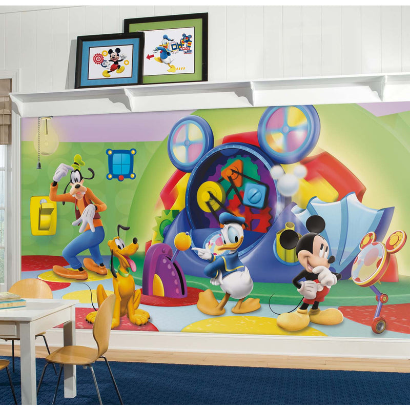 products/JL1317M_Mickey_FriendsClubhouseCapersXLWallpaperMural_Roomset.jpg