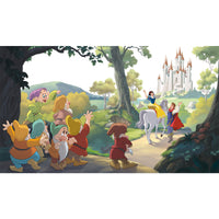 DISNEY PRINCESS SNOW WHITE 'HAPPILY EVER AFTER' XL CHAIR RAIL PREPASTED MURAL 6' X 10.5' - ULTRA-STRIPPABLE