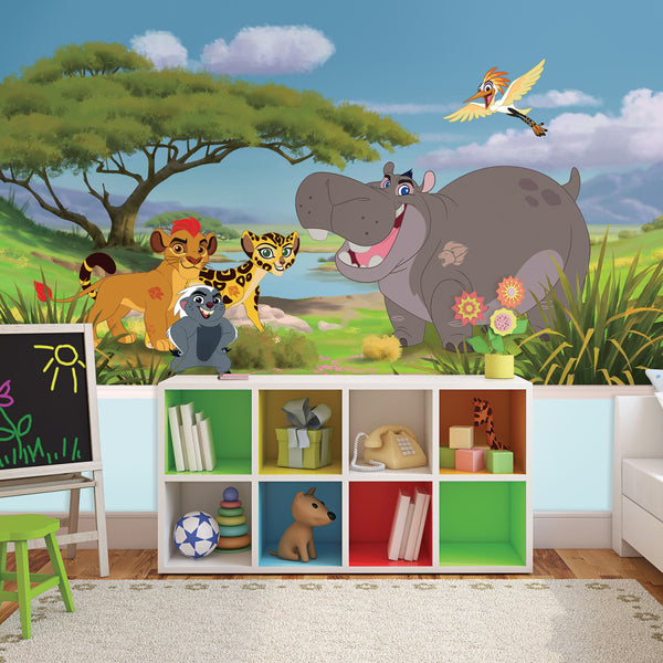 LION GUARD XL CHAIR RAIL PREPASTED MURAL 6' X 10.5' - ULTRA-STRIPPABLE