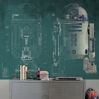 STAR WARS R2-D2 PREPASTED MURAL 6' X 7.5' - ULTRA-STRIPPABLE