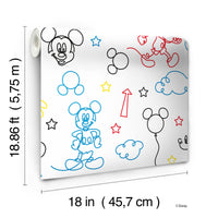 DISNEY MICKEY MOUSE LINE ART PEEL & STICK WALLPAPER