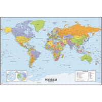 WORLD MAP DRY ERASE PEEL AND STICK GIANT WALL DECALS