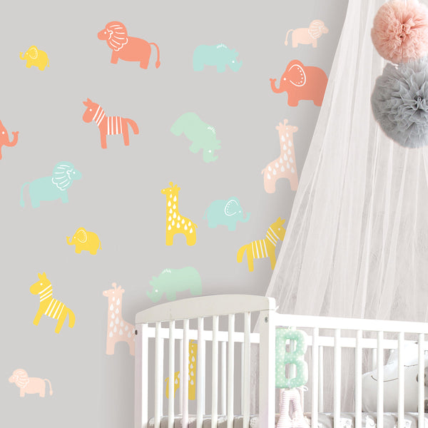 ANIMAL SILHOUETTE PEEL AND STICK WALL DECALS