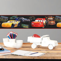 DISNEY AND PIXAR CARS PISTON CUP RACING PEEL & STICK WALLPAPER BORDER