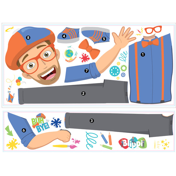 BLIPPI PEEL AND STICK GIANT WALL DECALS