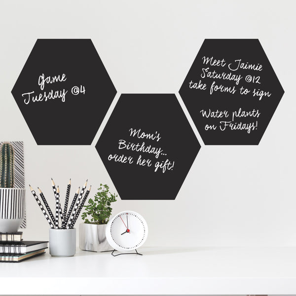 CHALK HEXAGON PEEL AND STICK WALL DECALS